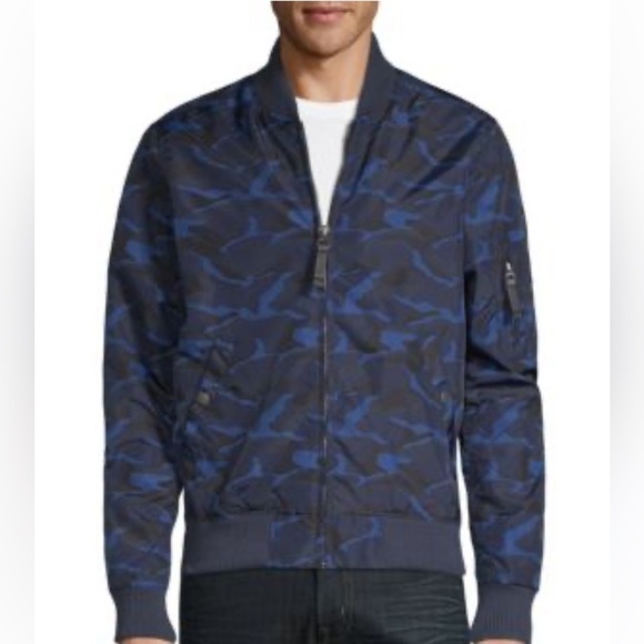 Slate & Stone Blue Camo Bomber. Medium - Picture 1 of 10